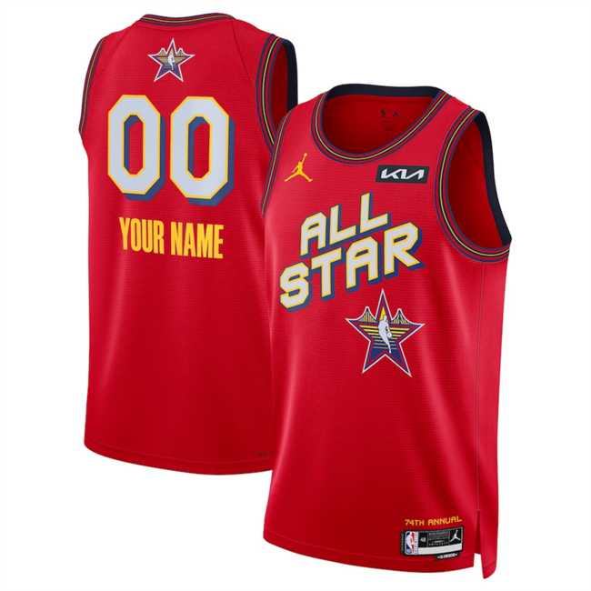 Men%27s 2025 All-Star Active Player Custom Red Stitched Basketball Jersey->customized nhl jersey->Custom Jersey